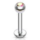 Piercing labret 03 - Boule cristal aurora