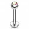 Piercing labret 03 - Boule cristal aurora