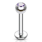 Piercing labret 03 - Boule cristal lilas