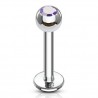 Piercing labret 03 - Boule cristal lilas