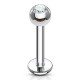 Piercing labret 03 - Boule cristal transparent