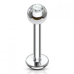 Piercing labret 03 - Boule cristal transparent