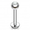 Piercing labret 03 - Boule cristal transparent