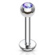 Piercing labret 03 - Boule cristal bleu