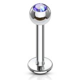 Piercing labret 03 - Boule cristal bleu