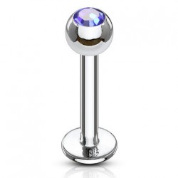Piercing labret 03 - Boule cristal bleu