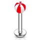 Piercing micro-labret acry 21 - Rayé rouge et blanc