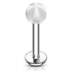 Piercing micro-labret acry 21 - Rayé transparent et blanc
