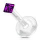 Piercing micro labret téflon cristal carré lilas (18)