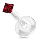 Piercing micro-labret téflon 18 - Cristal carré rouge
