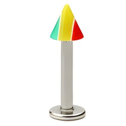 Piercing micro-labret acry 07 - Rasta pointe