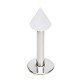 Piercing labret acrylique 02 - Pointe unicolore blanche