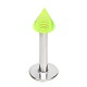 Piercing labret acrylique pointe unicolore vert (02)