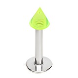 Piercing labret acrylique 02 - Pointe unicolore vert-pomme