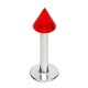 Piercing labret acrylique 02 - Pointe unicolore rouge