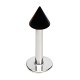 Piercing labret acrylique 02 - Pointe unicolore noire