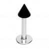 Piercing labret acrylique 02 - Pointe unicolore noire