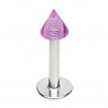 Piercing labret acrylique 02 - Pointe unicolore lilas