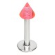 Piercing labret acrylique 02 - Pointe unicolore rose