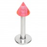 Piercing labret acrylique 02 - Pointe unicolore rose