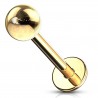 Piercing labret 11 - Boule plaqué-or