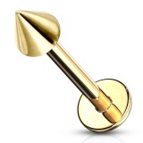 Piercing labret 10 - Plaqué-or pointe