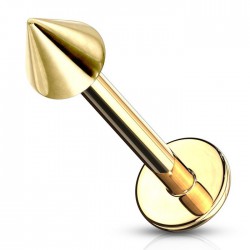 Piercing labret 10 - Plaqué-or pointe