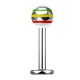 Piercing labret 26 - Acier rasta boule