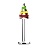 Piercing micro-labret 27 - Acier rasta pointe