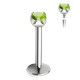 Piercing micro-labret 61 - Boule zirconium vert-pomme