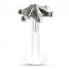 Piercing labret téflon 26 - étoile et petites billes