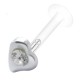 Piercing micro-labret téflon 16 - Cœur cristal transparent