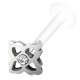 Piercing micro-labret téflon 08 - Fleur creuse cristal transparent
