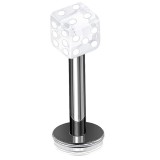Piercing labret acrylique 05 - Dé à jouer transparent