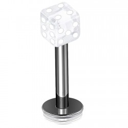 Piercing labret acrylique 05 - Dé à jouer transparent