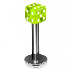 Piercing micro-labret acrylique 05 - Dé à jouer vert-pomme
