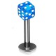 Piercing micro-labret acrylique 05 - Dé à jouer bleu-clair
