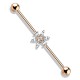 Piercing industriel 31 - Gold-ip rose fleur pétales cristaux