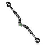 Piercing industriel 58 - Plaqué-titane noir zircone carré et grillage