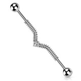 Piercing industriel 58 - Gris zircone carré et grillage