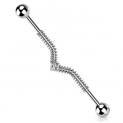 Piercing industriel 58 - Gris zircone carré et grillage