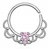 Piercing micro-bcr 156 - Dentelle torsadée cristal rose