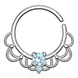 Piercing micro-bcr 156 - Dentelle torsadée cristal bleu-clair