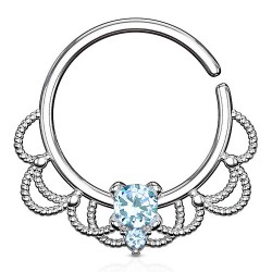 Piercing micro-bcr 156 - Dentelle torsadée cristal bleu-clair