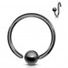 Piercing micro-bcr 127 - Plaqué-titane noir boule attachée
