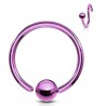 Piercing micro-bcr 127 - Plaqué-titane lilas boule attachée
