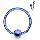 Piercing micro-bcr 127 - Plaqué-titane bleu boule attachée