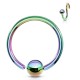 Piercing micro-bcr 127 - Plaqué-titane rainbow boule attachée