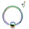 Piercing micro-bcr 127 - Plaqué-titane rainbow boule attachée