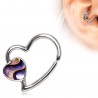 Piercing micro-bcr 181 - Coeur avec abalone